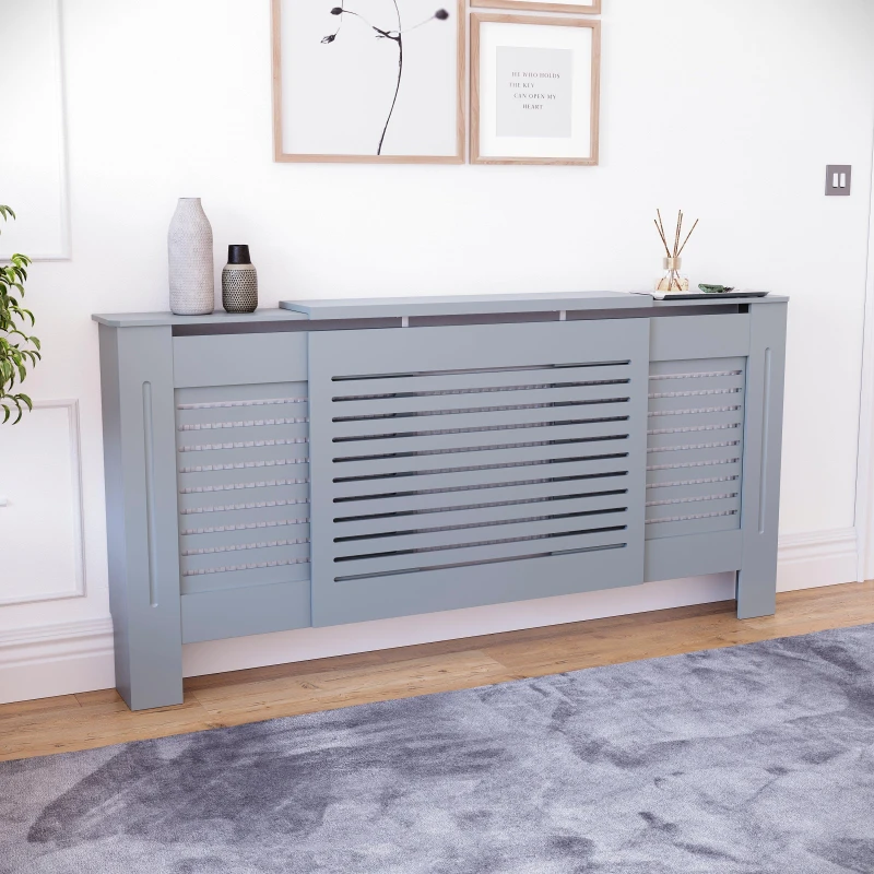 Image of Lassic Vida Designs Milton Adjustable Radiator Cover Dark Grey unisex Adjustable