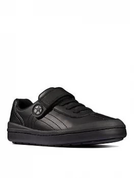 Image of Clarks Toddler Boys Rock Pass School Shoe, Black Leather, Size 7 Younger