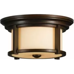 Image of Loops - Outdoor IP44 2 Bulb Flush Light Heritage Bronze LED E27 60W