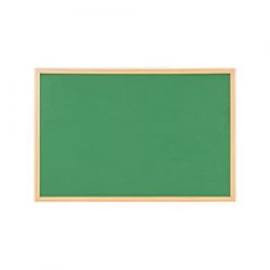 image of Bi-Office Earth Executive Green Felt Board with Oak Frame 1800 x 1200 mm