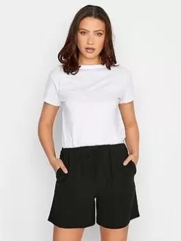 Image of Long Tall Sally Black Linen Shorts, Black, Size 10, Women