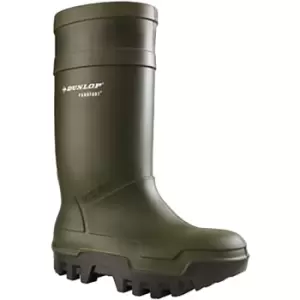 Image of Dunlop Adults Unisex Purofort Thermo Plus Full Safety Wellies (10 UK) (Green) - Green