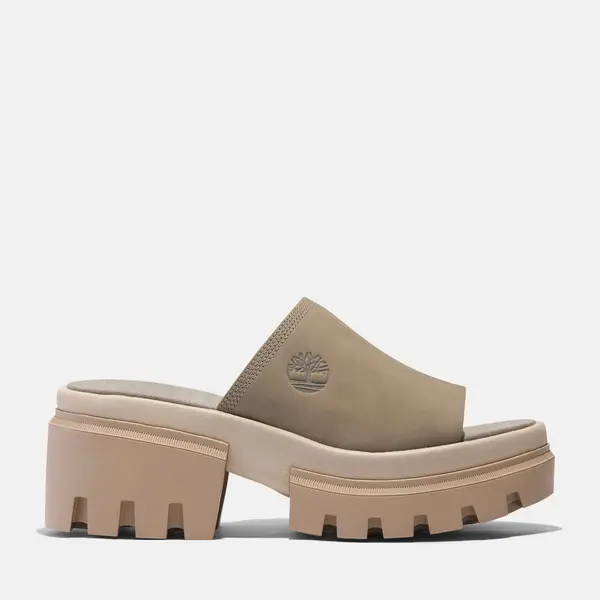 image of Timberland Everleigh Slide Sandal For Her In Beige Beige, Size 5