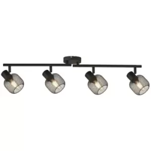 image of Searchlight Meshy 4 Light Cage Bar Spotlight, Black