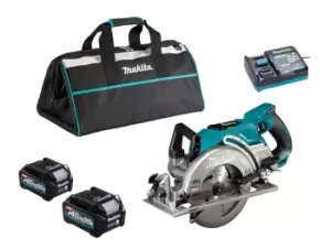 image of Makita RS001GD203 40V 2x2.5Ah 185mm XGT BL Circular Saw Kit