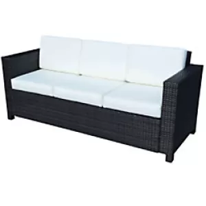 Image of Outsunny Rattan 3-Seater Sofa Chair W/ metal Frame-Brown