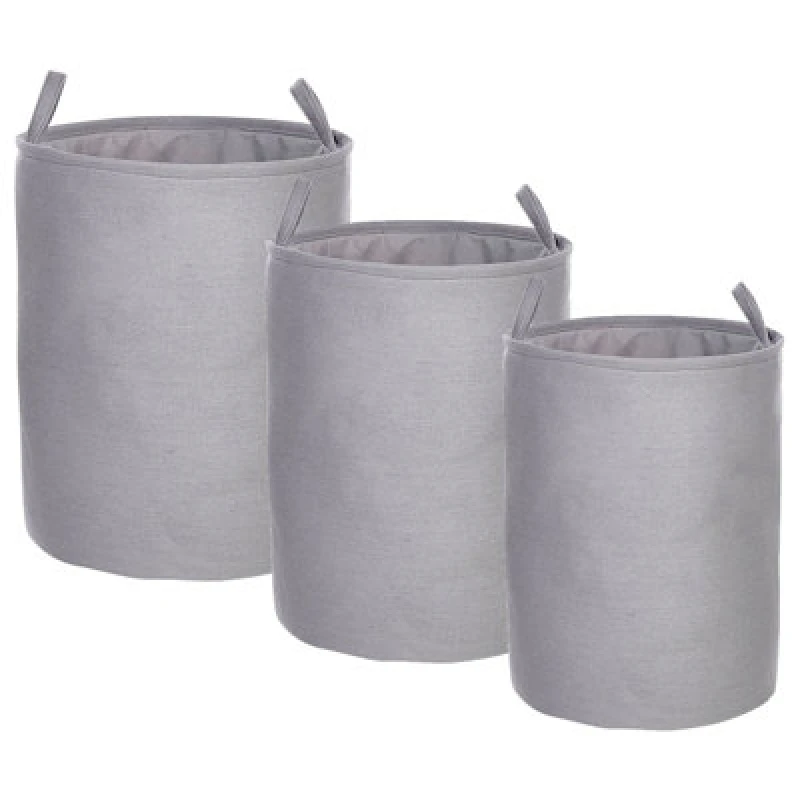 Image of Beliani Set Of 3 Baskets Archa Cotton Grey