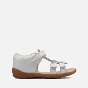 image of Clarks Toddler Zora Summer Sandals - White Leather - UK 4.5 Toddler