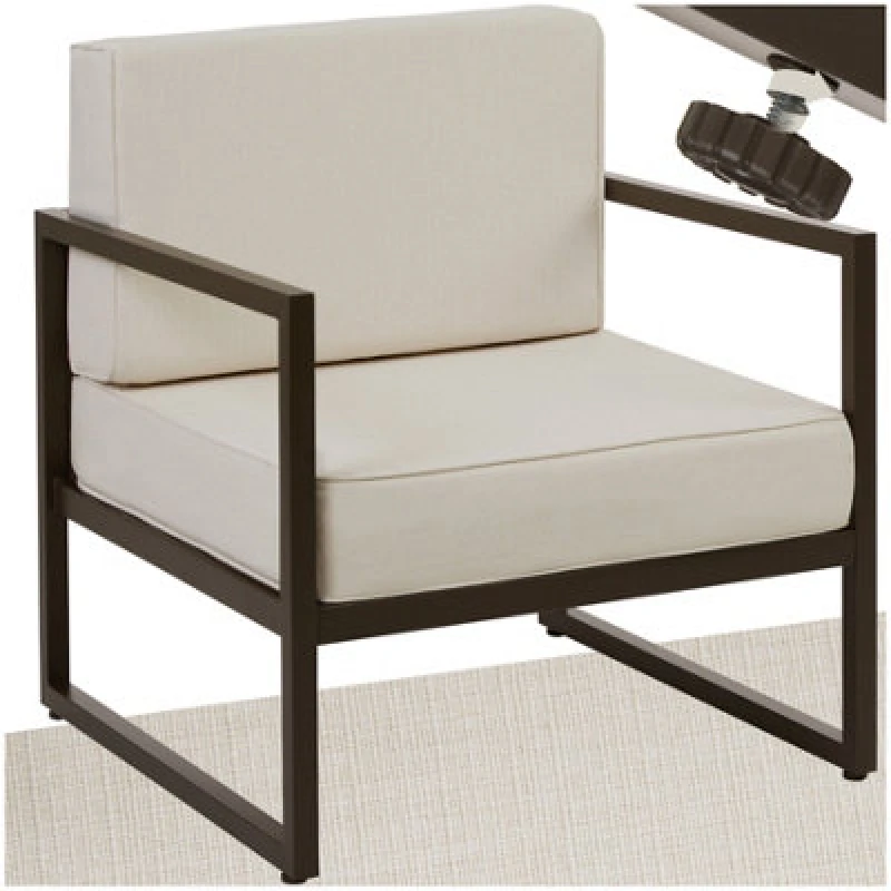 Image of Tectake Garden Chair Comosa - XXL Padding, Water-Repellent Covers, Steel Frame - Brown/beige - Per Piece