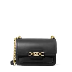 image of Michael Kors Heather Large Leather Shoulder Bag - Black