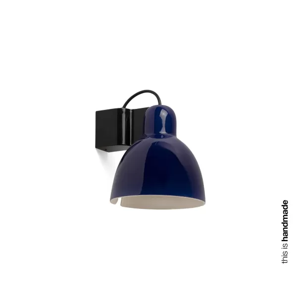 image of Venice White Dome Wall Lamp Cobalt Blue