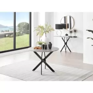 Image of Furniture Box Novara 100cm Grey Concrete Table - Black