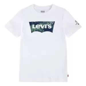 image of Levis Levis Batwing Print T-Shirt Junior Boys - White