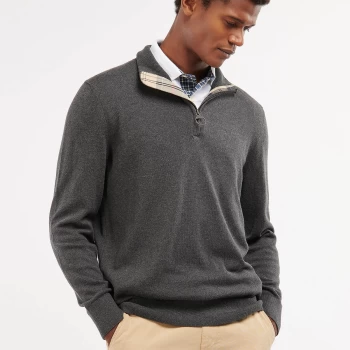 Image of Barbour Mens Tain Half Zip Jumper - Charcoal Marl - XXL