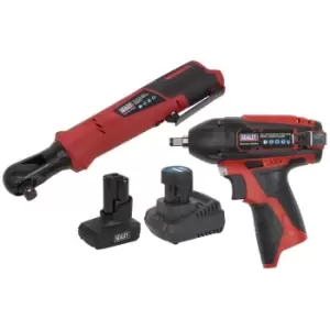 image of CP1200COMBO8 SV12 Series 2 x 12V Cordless Power Tool Combo Kit - Sealey