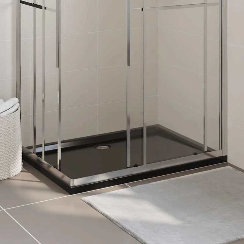 Image of VIDAXL Rectangular abs Shower Base Tray Black 80x120cm Vidaxl 8720286206218