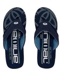 Image of Animal Jekyl Logo Too Flip Flops - Indigo Blue, Indigo Blue, Size 9, Men