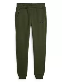Image of Puma Boys Essentials Fleece Logo Pants, Khaki, Size 5-6 Years