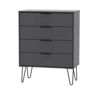 Image of Hirato 4 Drawer Black Chest With Black Hairpin Legs