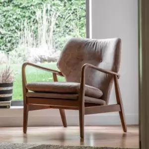 Image of Gallery Direct Marseille Armchair Brown Leather 730X740X850Mm