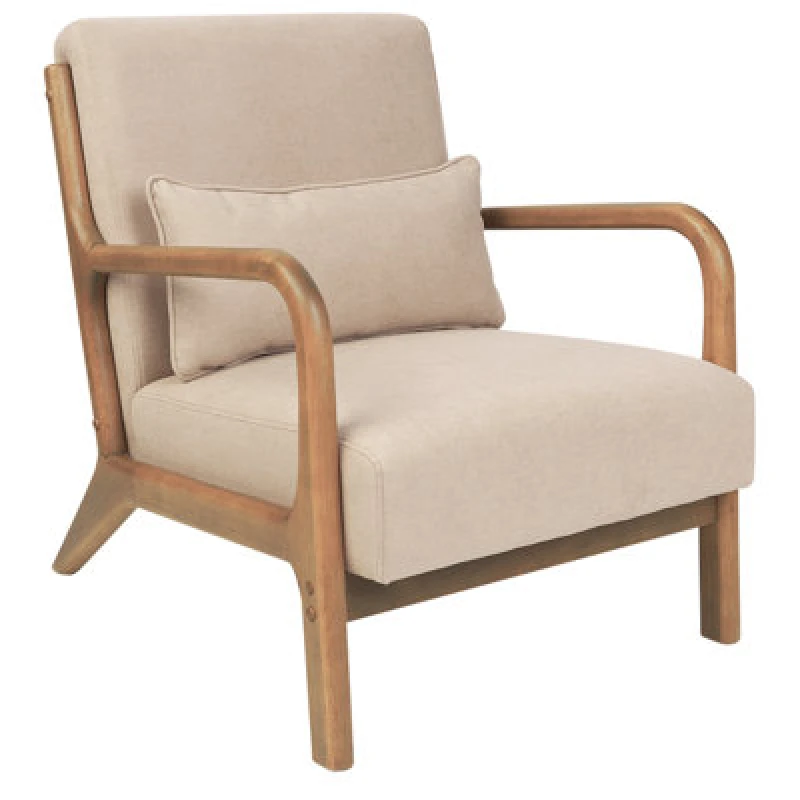 Image of Beliani Rustic Armchair Skovde Fabric Beige