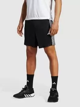 Image of adidas Performance Train Essentials Piqué 3-Stripes Training Shorts - Black/White Size M Men