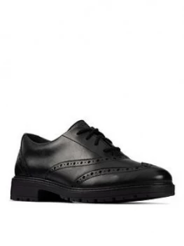 Image of Clarks Girls Youth Loxham Lace Up Brogue