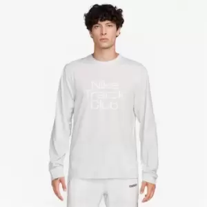Image of Nike Hyverse Track Club Mens Dri-FIT Long-Sleeve Running Top - Grey