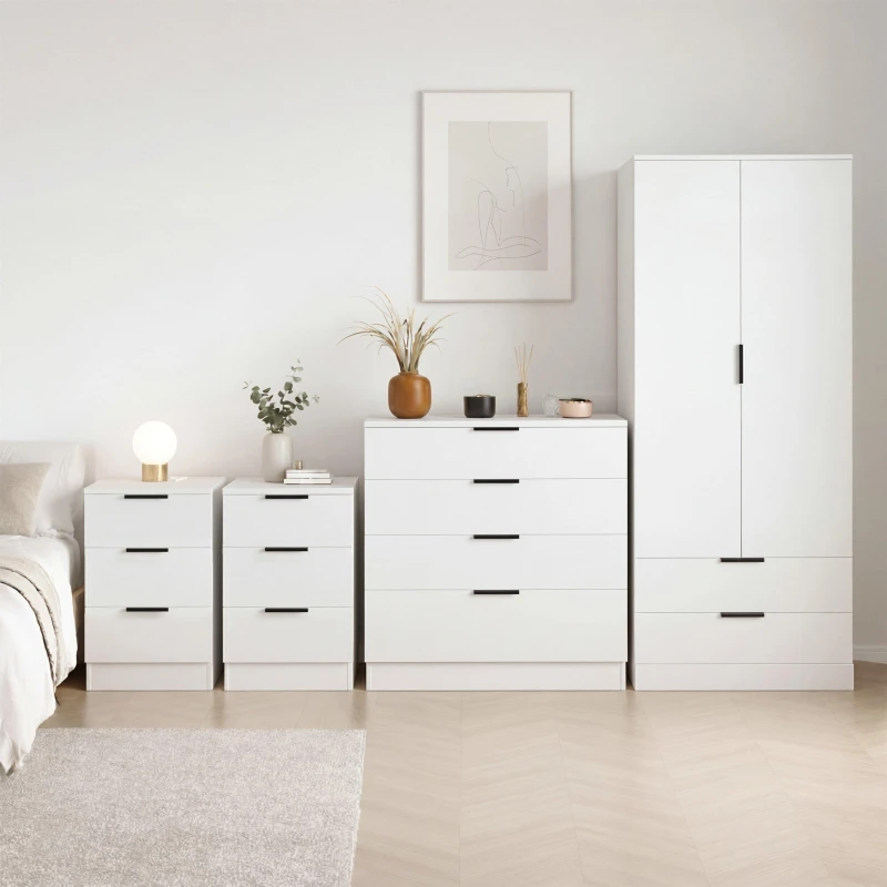 Image of Lassic Vida Designs Trega 4 Piece Bedroom Set 3 White unisex 4 Piece