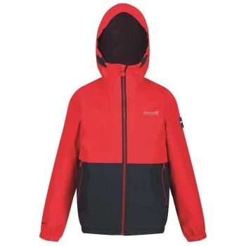 Image of Regatta Haskel Waterproof Jacket Junior Boys - True Red/Navy
