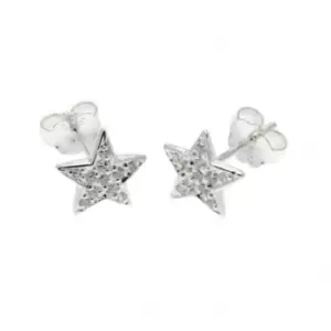 Image of Elements Sterling Silver Clear Cubic Zirconia Star Stud Earrings E4078C