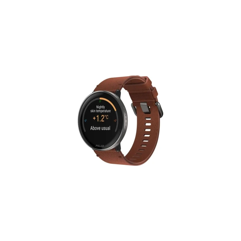 Image of Watch Polar Ignite 3 Titanium Leather Wristband