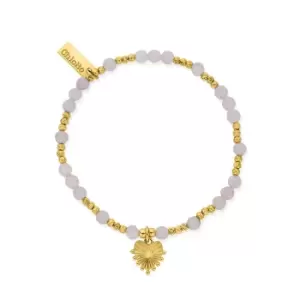 image of ChloBo Sterling Silver Gold Plated Glowing Beauty Rose Quartz Bracelet