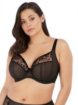 Elomi Charlie Underwired Plunge Bra Jet - Black, Size 40E, Women