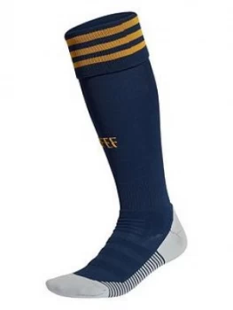 Image of Boys, adidas Junior Home Spain Euro 2020 Replica Socks - Navy, White, Size 2.5-4