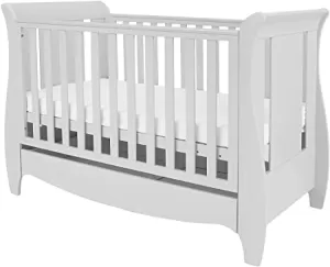 image of Roma Space Saver Sleigh Cot Bed with Under Bed Drawer