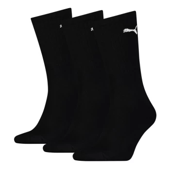 image of Puma 3 Pack Crew Socks Womens - Black