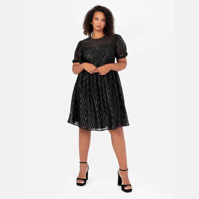 Image of Lovedrobe Lovedrobe Black Zig-Zag Mini Dress Black female 12 (M)