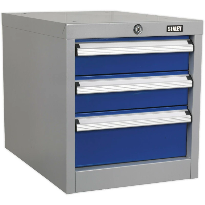 Image of Loops Triple Slim Drawer Unit - Suits ys02557 ys02560 & ys02562 Industrial Workbenches Multi