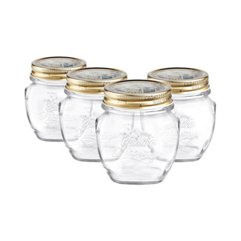 Image of Bormioli Rocco Quattro Stagioni Glass Preserving Jars 300ml Clear Pack of 4 Clear