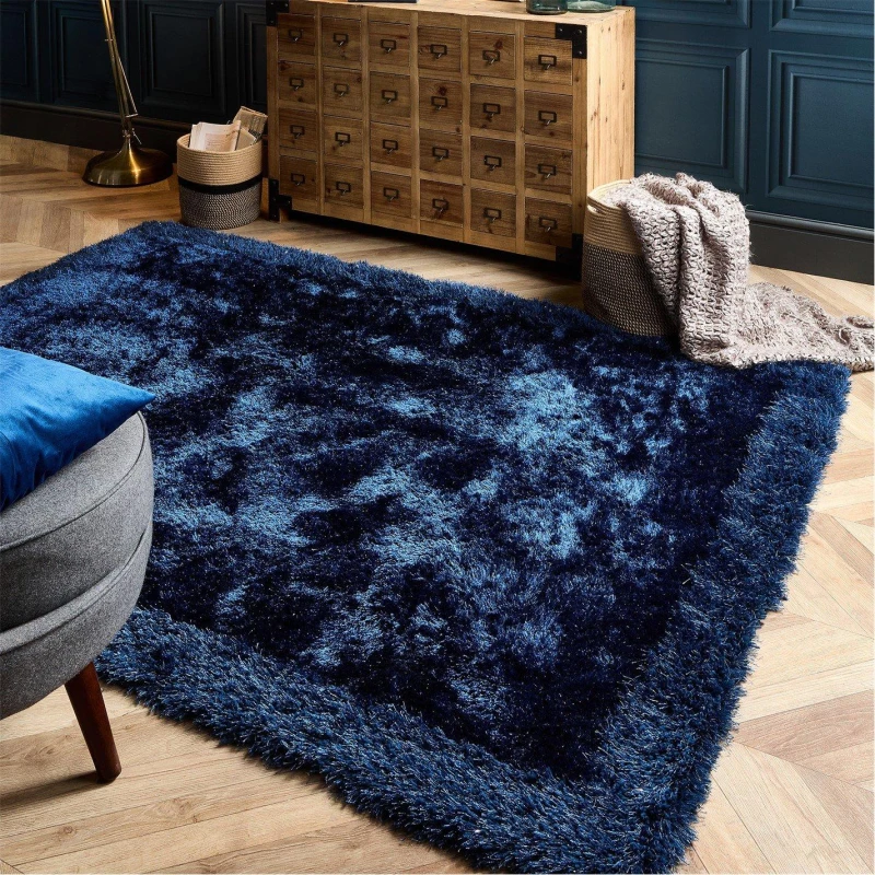 Image of Origin Shimmer Shaggy Border Indigo Dark Indigo