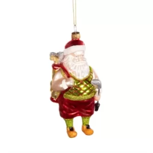 image of Golf Santa Shaped Bauble