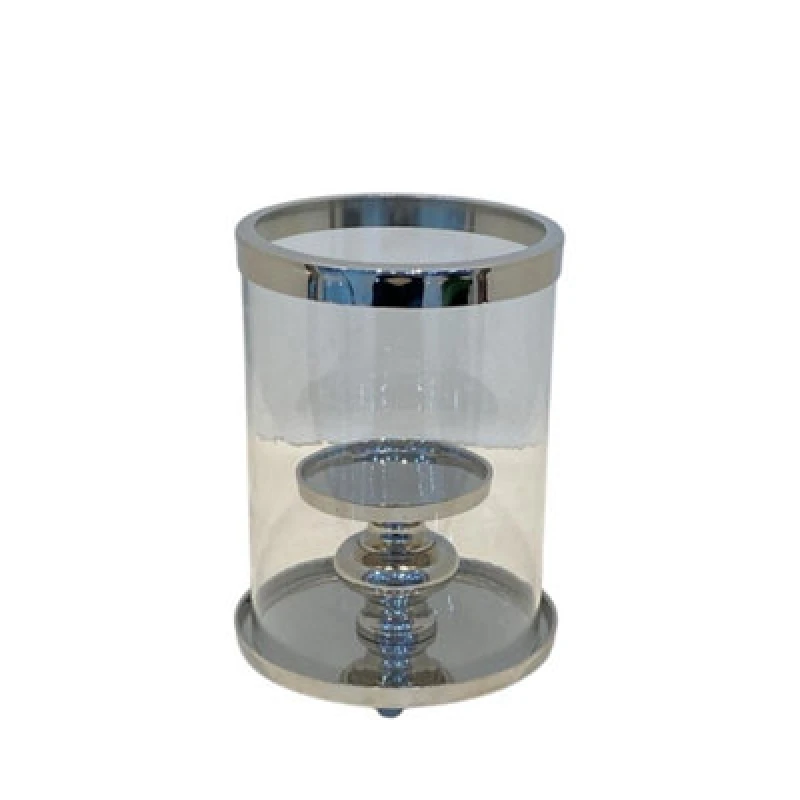 Image of MSL 22CM NICKEL PLATED HURRICANE CANDLE HOLDER