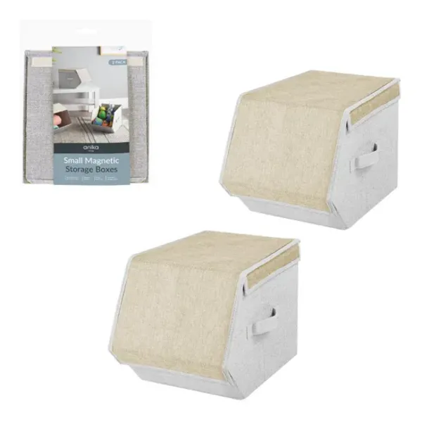 image of Anika 2 Pack Storage Box - Cream