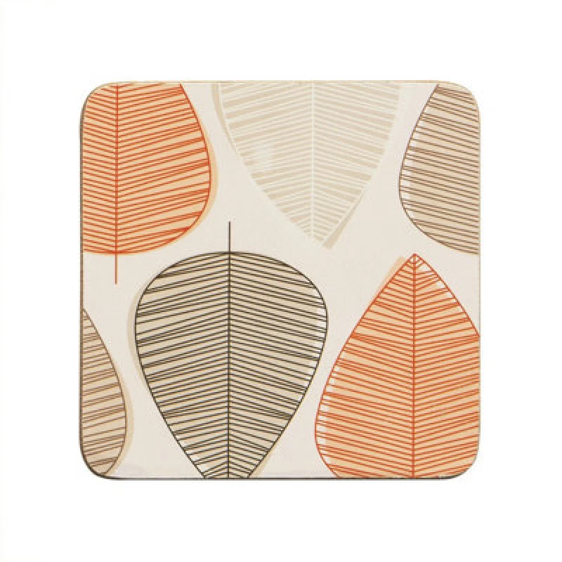 Image of Premier Housewares Set Of Four Leaf Coasters Orange