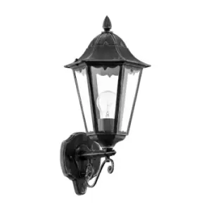Image of Eglo Navedo Traditional Upside-Down Lantern Exterior Wall Light - Black