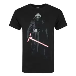 image of Star Wars Mens The Force Awakens Kylo Ren T-Shirt (L) (Black)