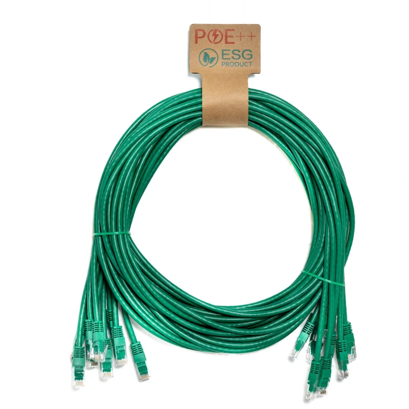 Image of Cablenet Cablenet 1.5m Cat6 RJ45 Green U/UTP PVC 24AWG Flush Moulded Booted Patch Lead (PK10) 60-3015P