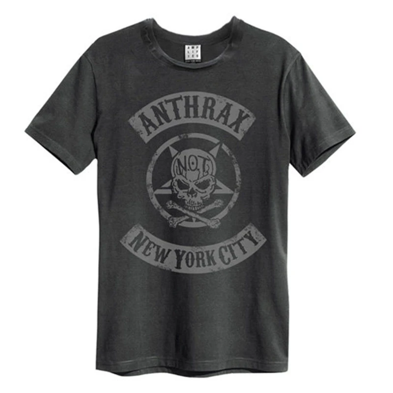 Image of Amplified Amplified Men New York City Anthrax T-Shirt in Charcoal Size: X-Small Charcoal XS Male 5063107585264