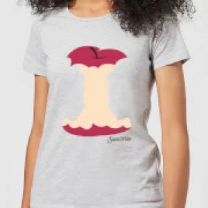 Image of Disney Princess Colour Silhouette Snow White Apple Womens T-Shirt - Grey - L
